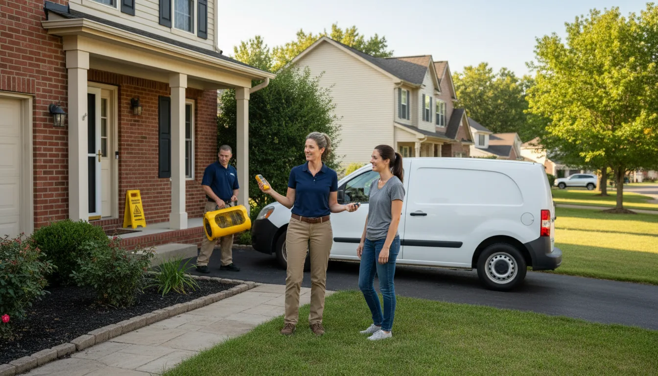 Residential water damage restoration in Asbury, IA